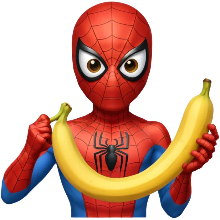 spiderman holding banana emoji