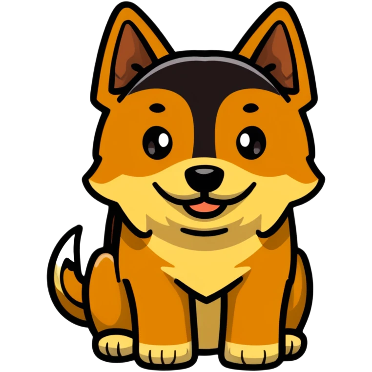 A hunting dog mixed with a pitbull dog. The dog is a golden brown color but has white on its chest with brown eyes emoji