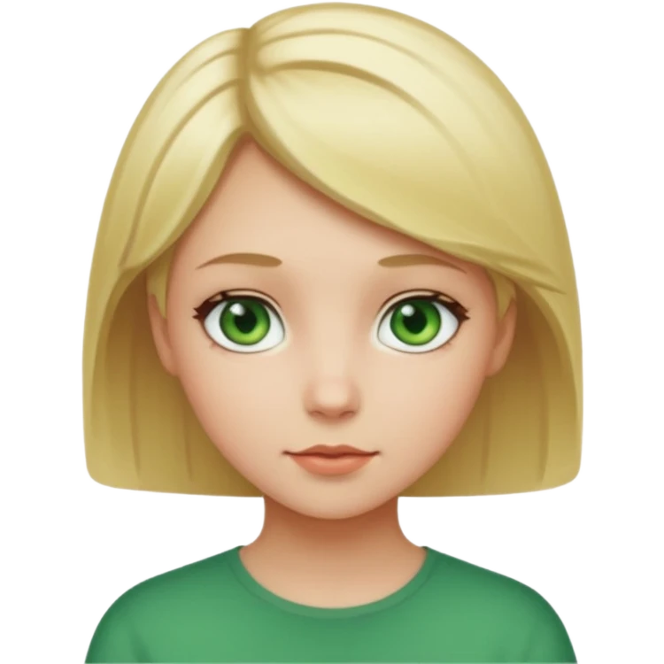Girl with short blonde hair and green eyes emoji
