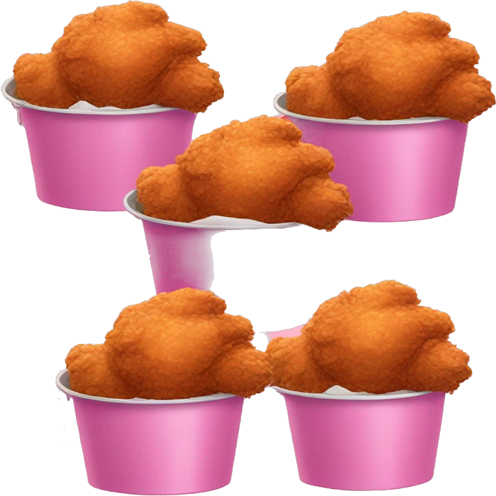 Bucket of fried chicken pink emoji