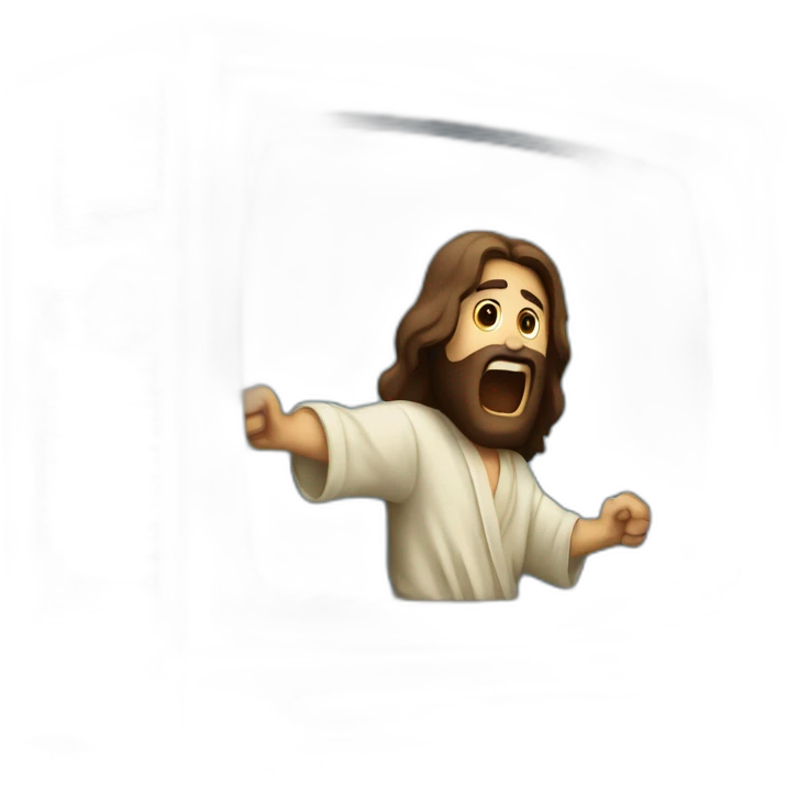 jesus christ smashing a tv emoji