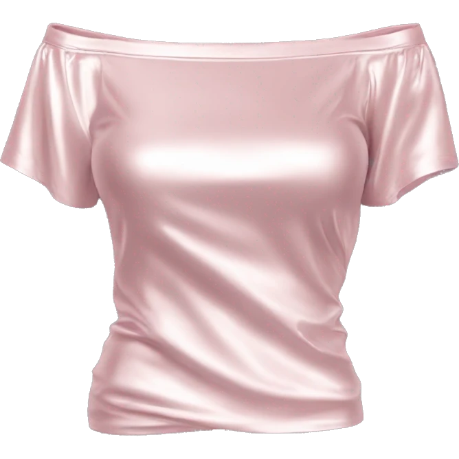 Realistic isolated side view of a light pink metallic off the shoulder Short sleeve blouse. emoji
