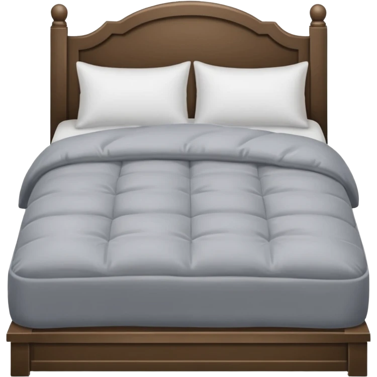 Bed with gray comforter and white pillows emoji