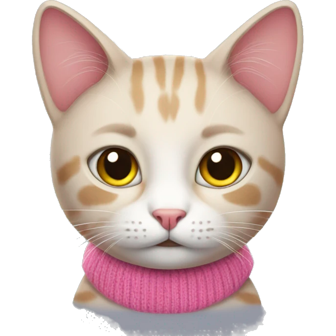 Cat with pink sweater emoji