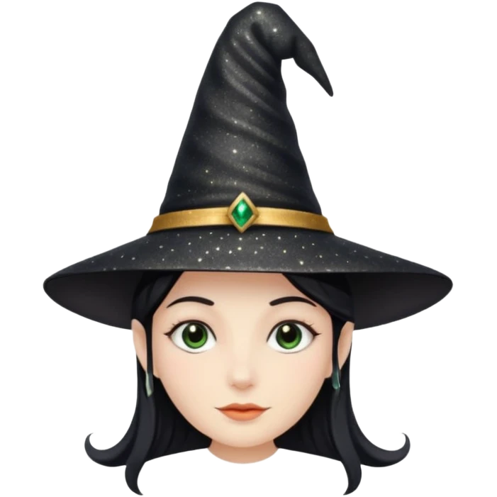 black gitter hat witch emoji