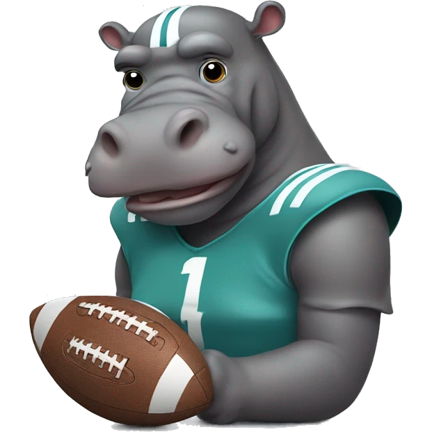 hippo with football helmet emoji