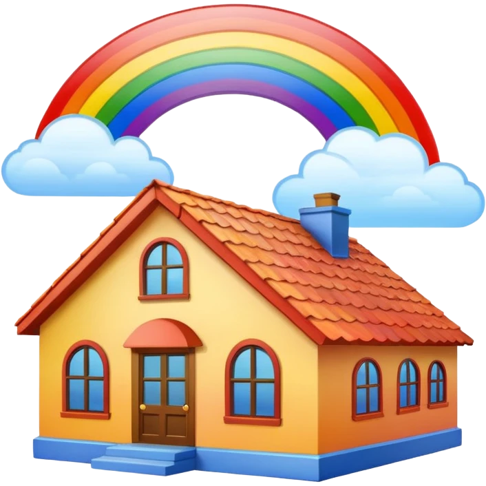 Regenbogen über einen dach emoji