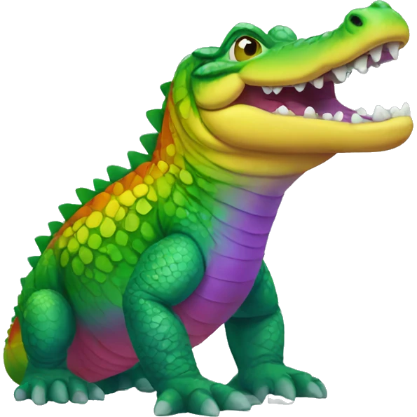 Rainbow Alligator Full Body emoji