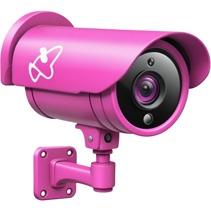 Security Camera pink with graffity emoji