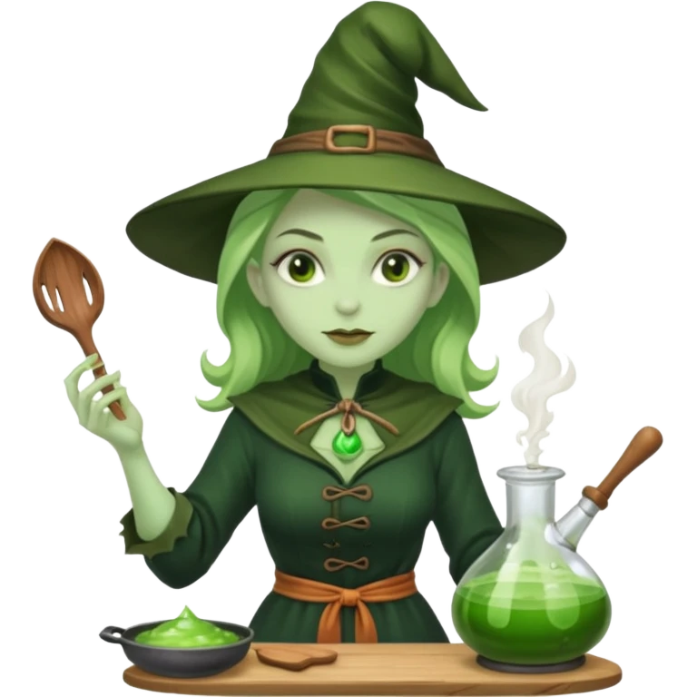 green witch cooking potion emoji