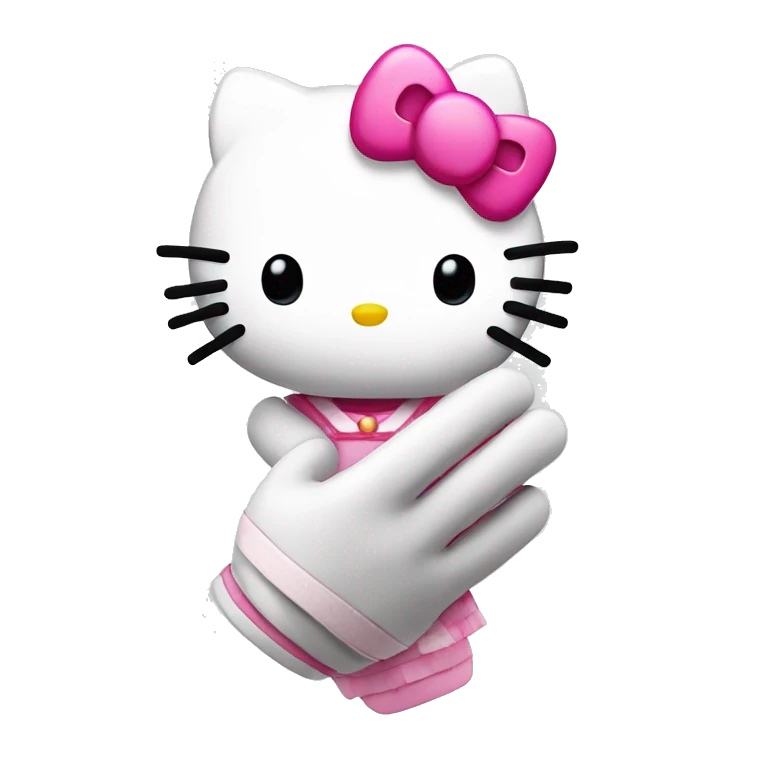 Hello kitty con la mano levantada  emoji
