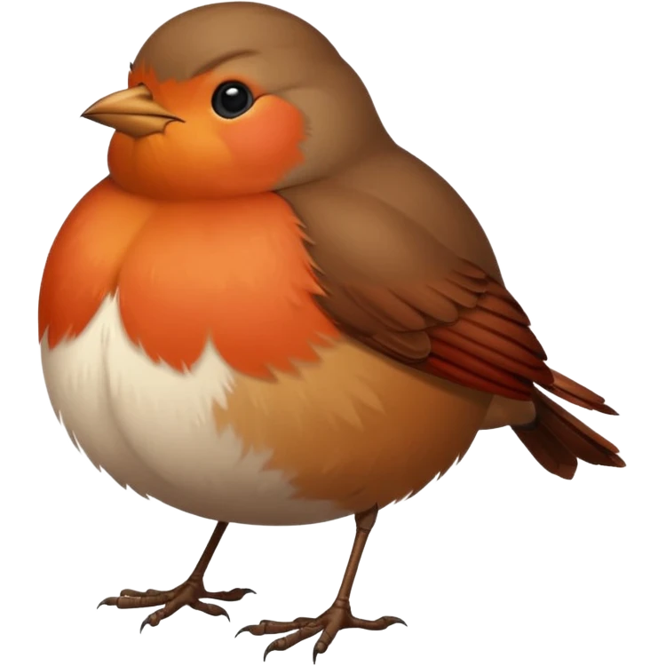 a cute and simple cartoon of an extremely fat robin bird emoji