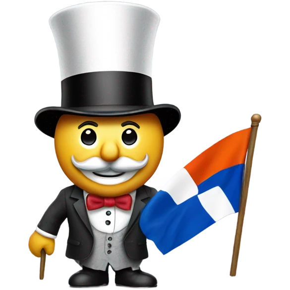 Mr Monopoly with Armenian flag in hand emoji