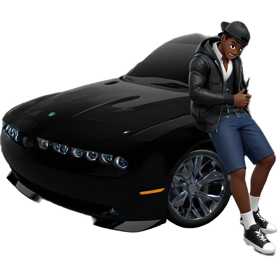 dark-skinned boy in stylish outfit emoji