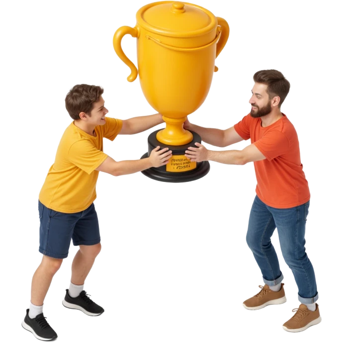 team celebrating with trophy emoji