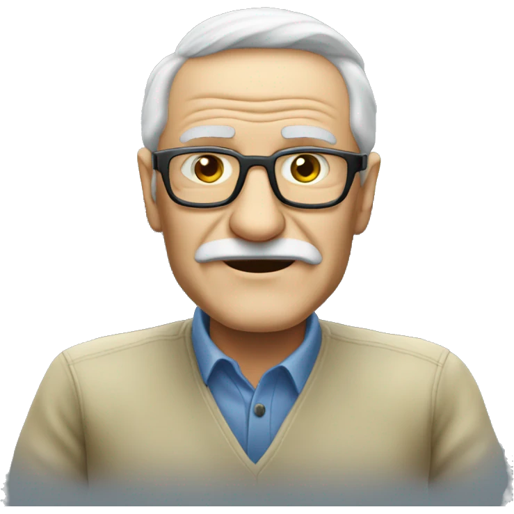 an old man driving a lamborghini emoji