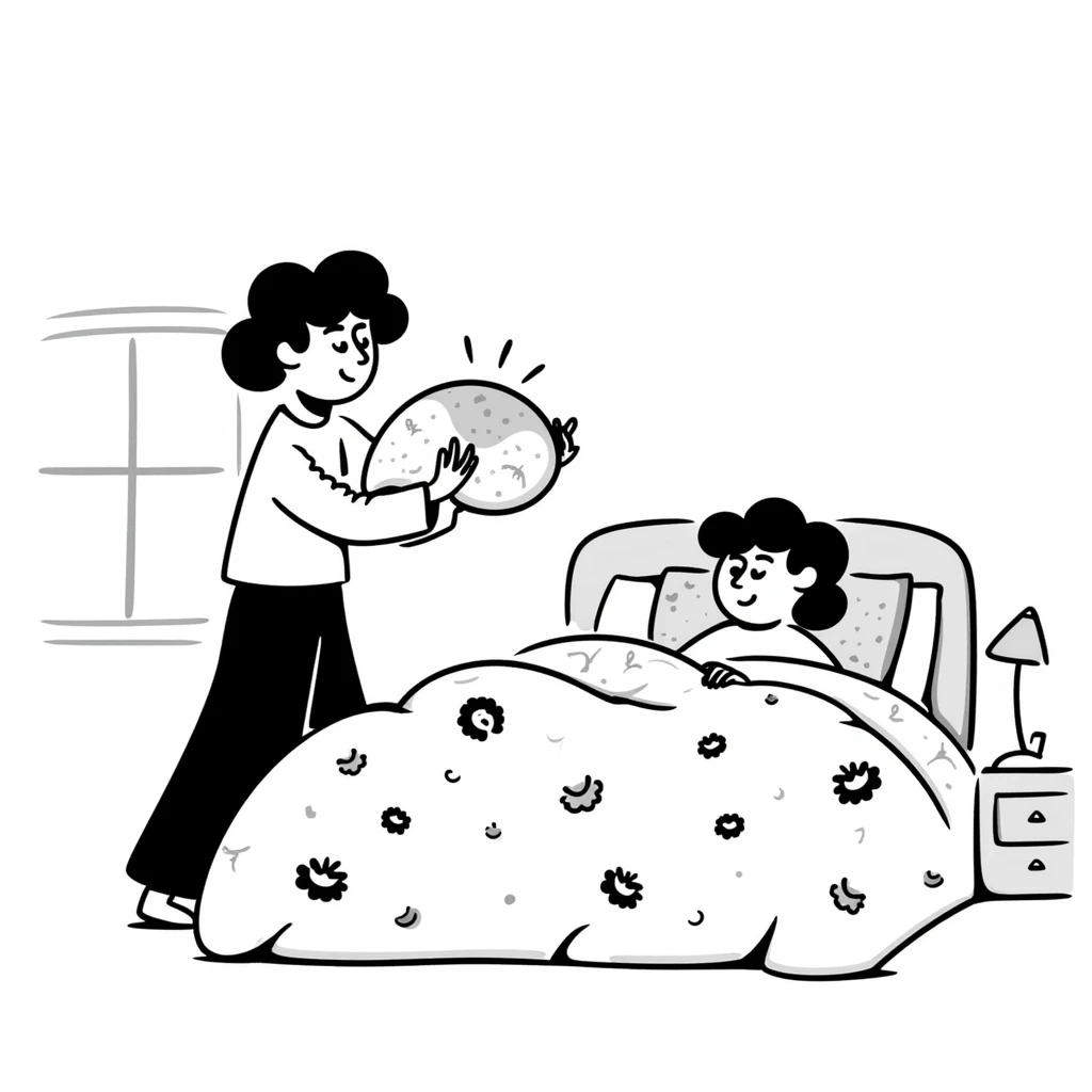 making the bed with pillows and blanket emoji