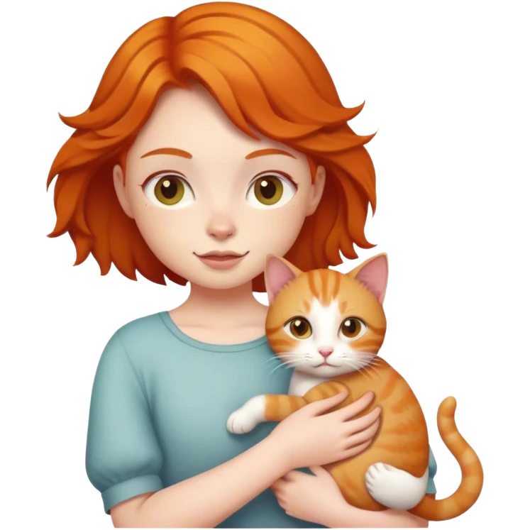 ginger girl with a cat emoji