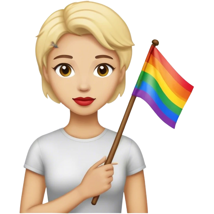 woman with lgbt flag emoji
