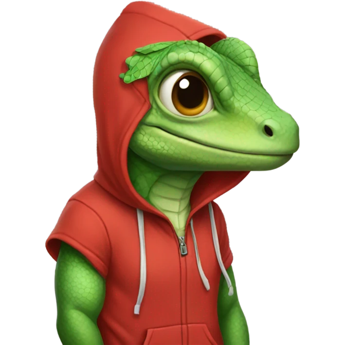 A lizard with red hoodie emoji