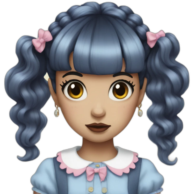Melanie martinez with half of her hair black emoji