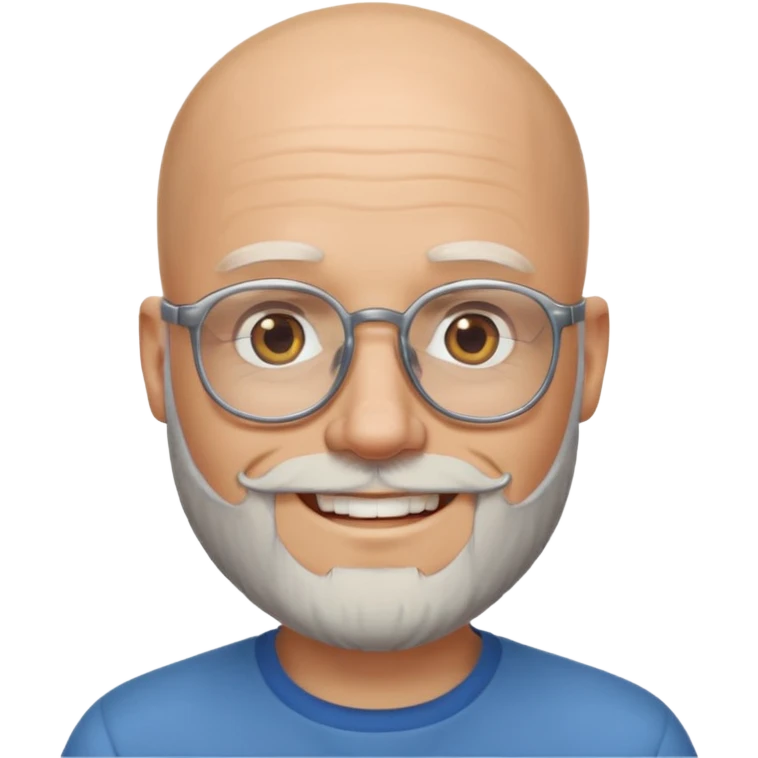 Bald white man with glasses and beard smiling  emoji