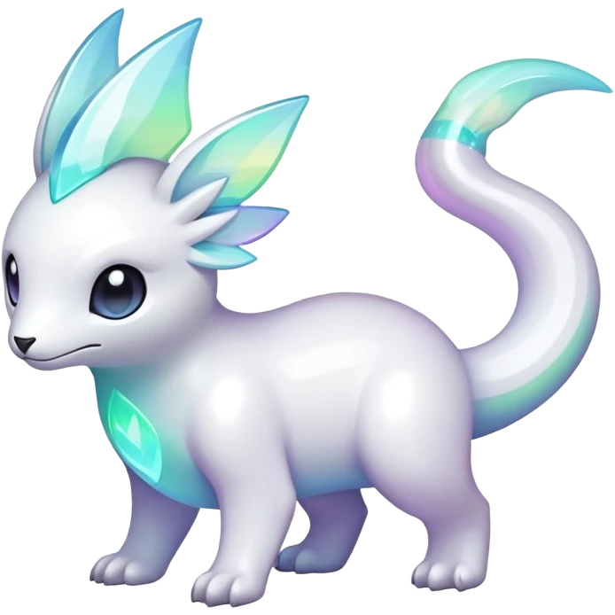  Iridescent white pale fakemon-creature  emoji