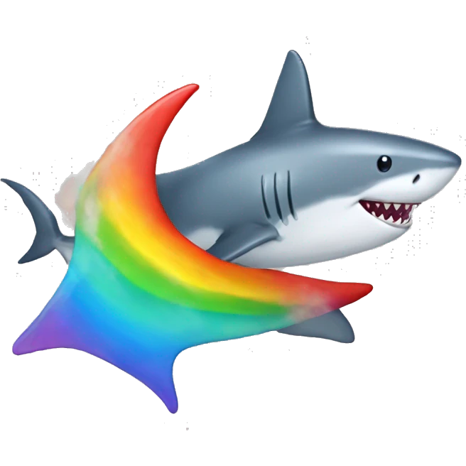 shark with rainbow-fire emoji