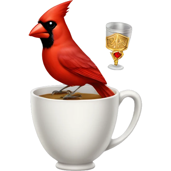 Cardinal with double cup and jewelry  emoji