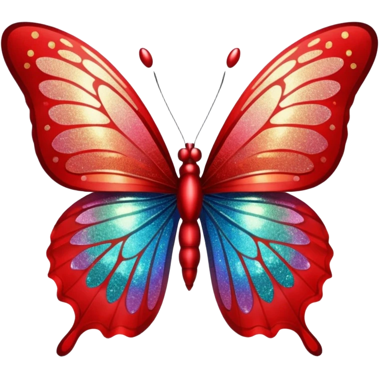 red glitter butterfly emoji