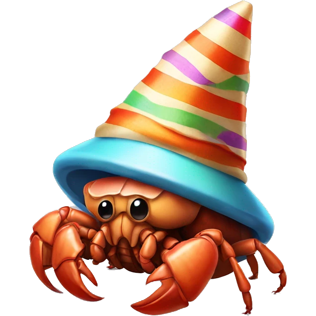 Hermit crab in a party hat emoji