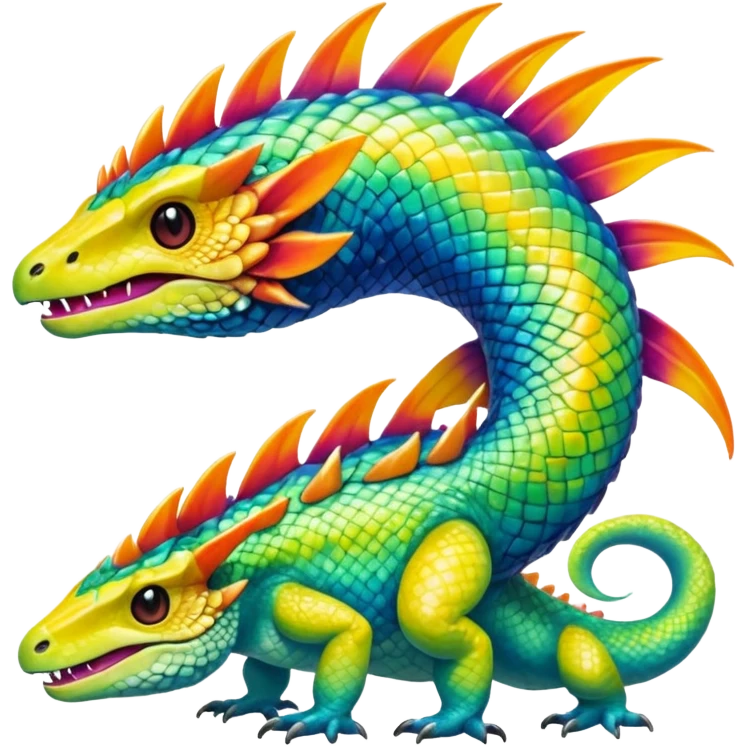 Shiny Exotic Tropical Pokémon-Fakémon-hybrid-creature (full body) emoji