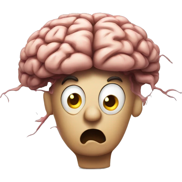 frazzled and brain about to explode emoji