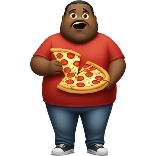 A fat man eating pizza emoji