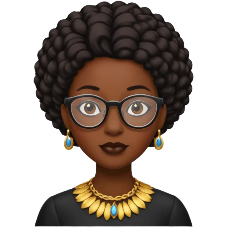 black queen with glassess emoji