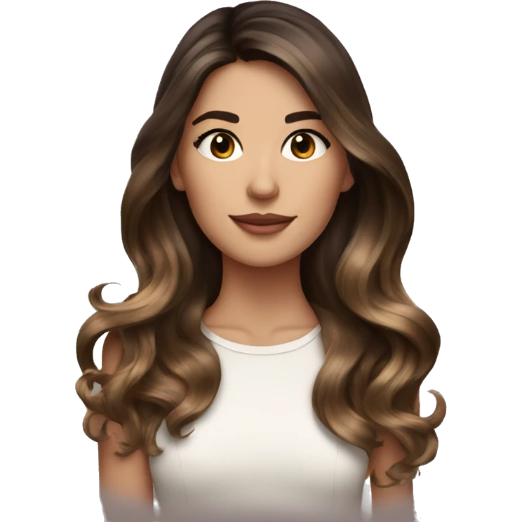 very pretty brunette girl with balayage  emoji