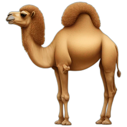 camel with big afro emoji