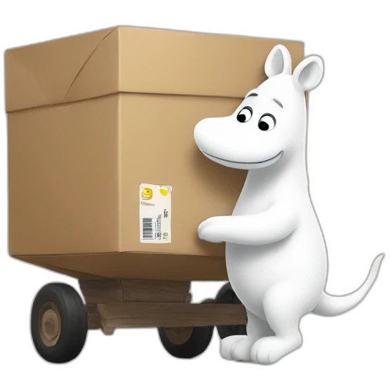 Moomin delivering a box emoji