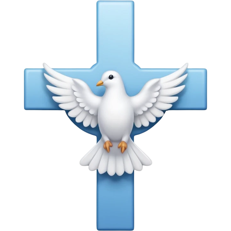 Dove outline infront of a cross emoji