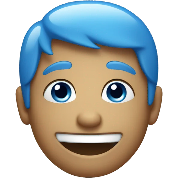 blue happy face emoji