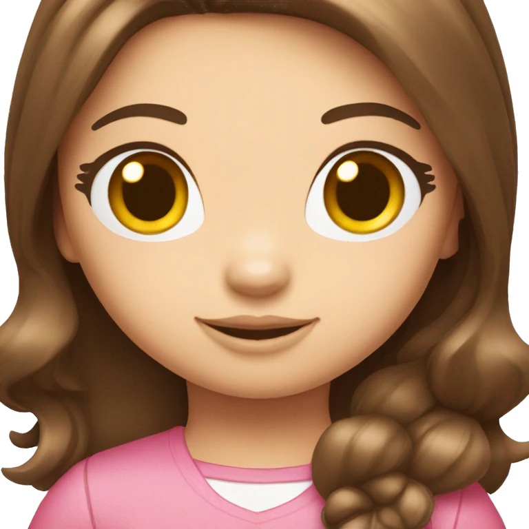 hello kitty girl with straight brown hair emoji