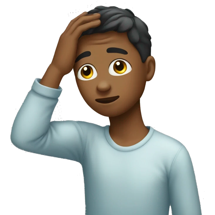 A boy who puts his hand on his forehead emoji