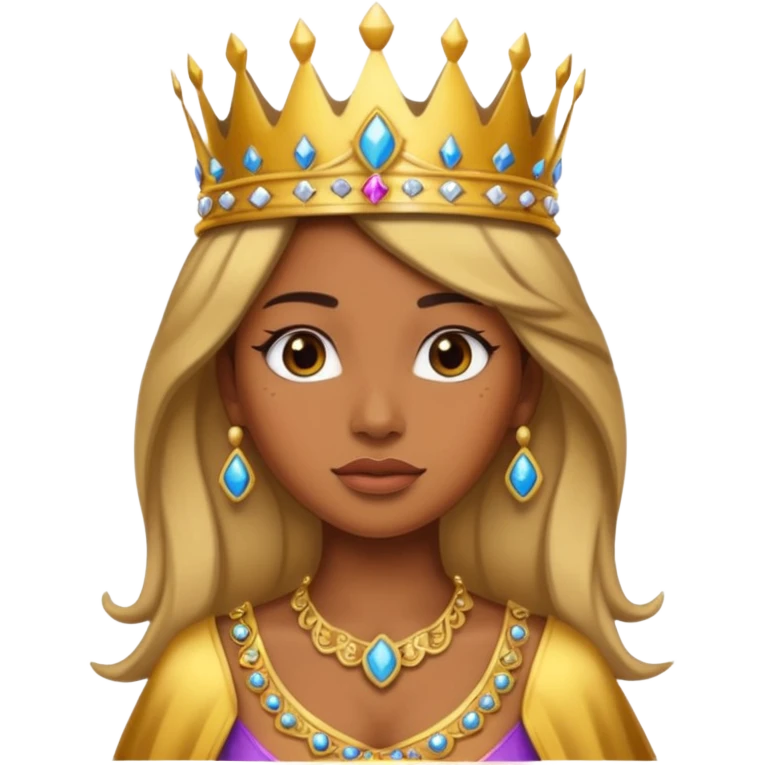 Chica piel morena con corona 👸🏽 emoji