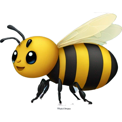Bee in front of a macbook  emoji