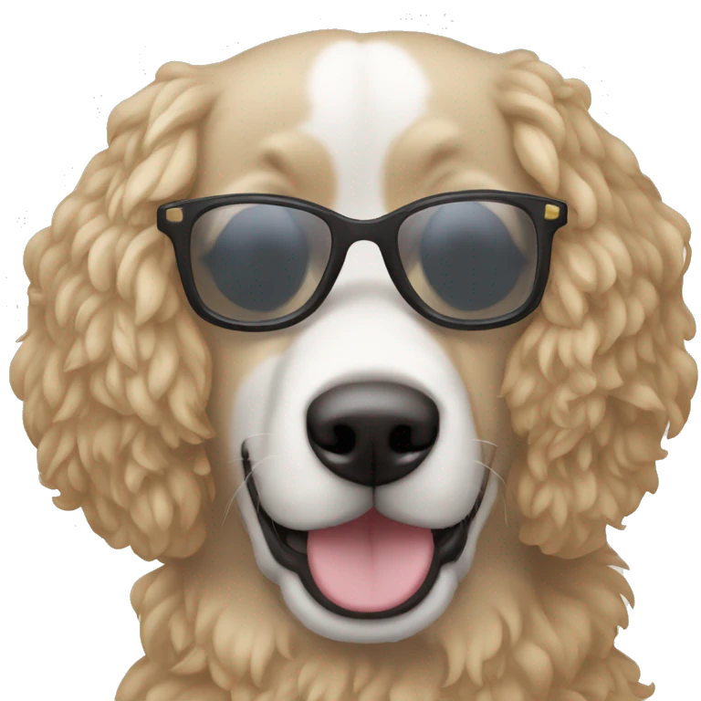 Perro, rizos,lentes  emoji