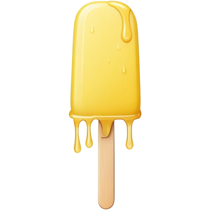 THIN lemon  popsicle with rounded top and dripping  emoji