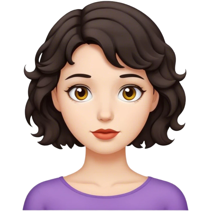 matt girl with short wavy dark hair emoji