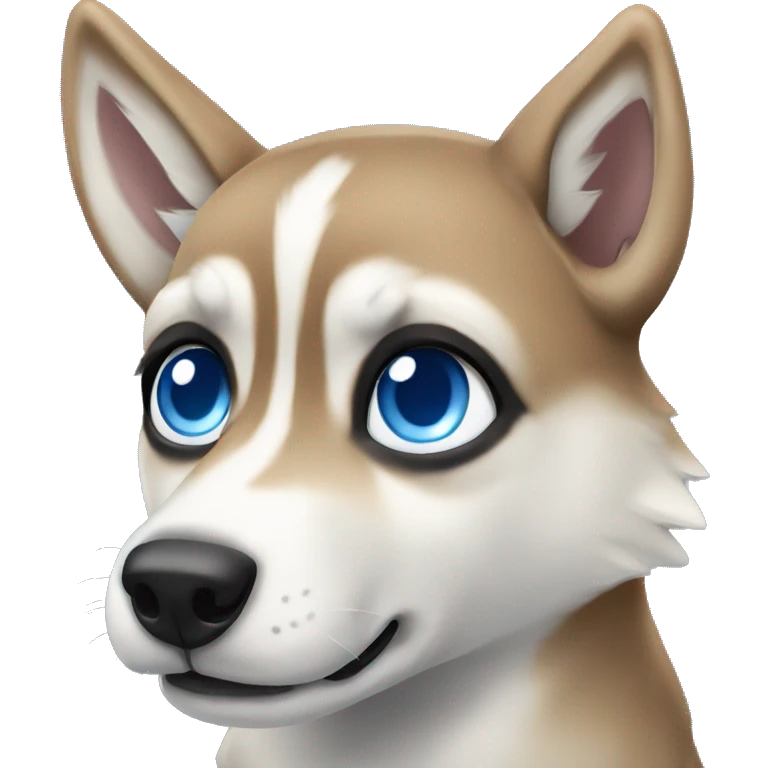 Fawn husky with blue eyes  emoji
