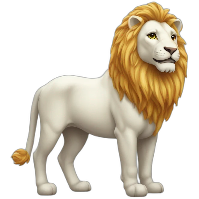 Une licorne sur un lion emoji