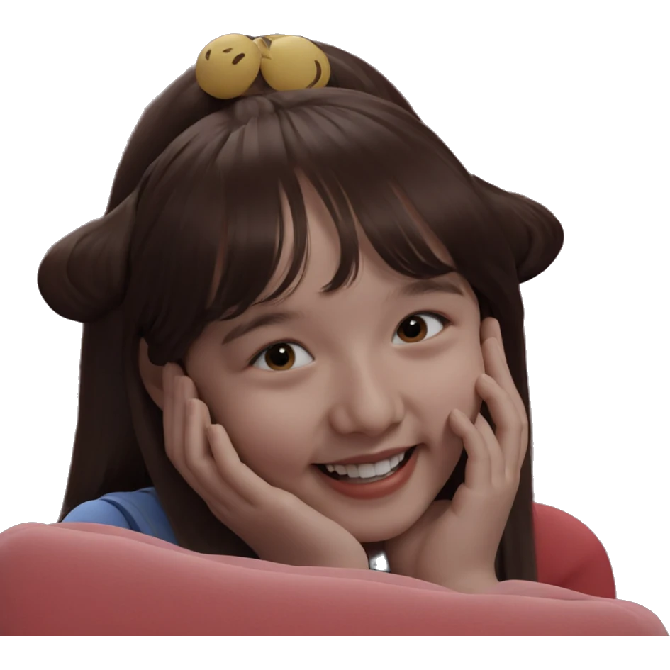 smiling girl with long hair emoji